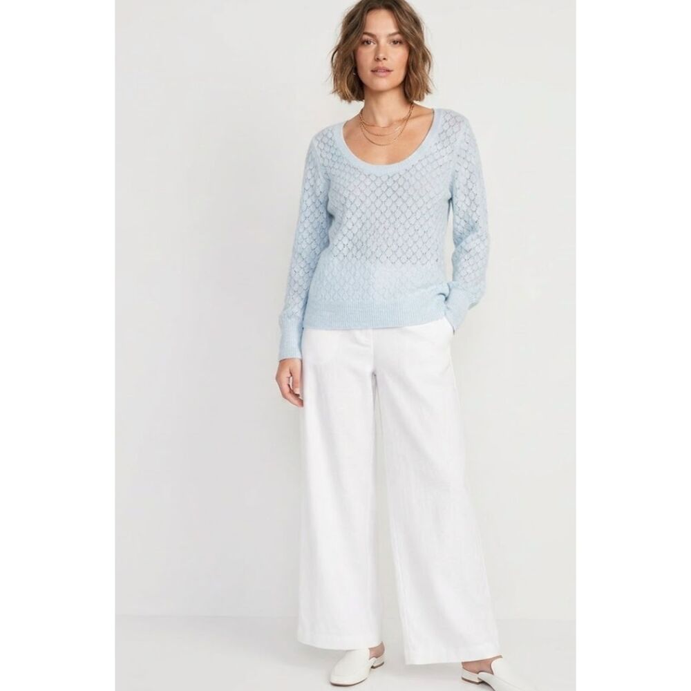 NEW Old Navy Pointelle Knit Wool Blend Sweater Women's Size XL